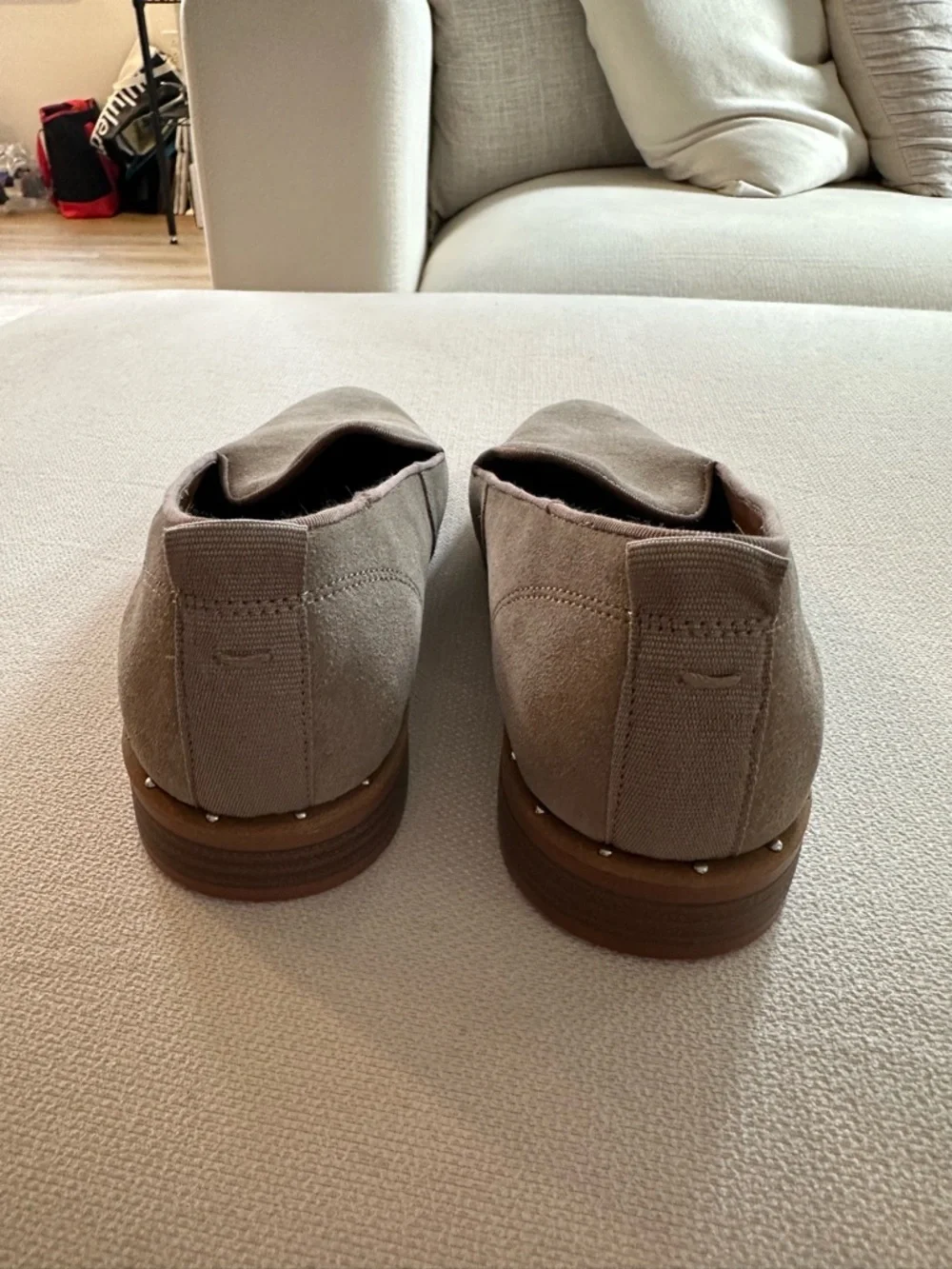 Franco Sarto Women's Jeena Beige Suede Slip-On Loafers Size 8